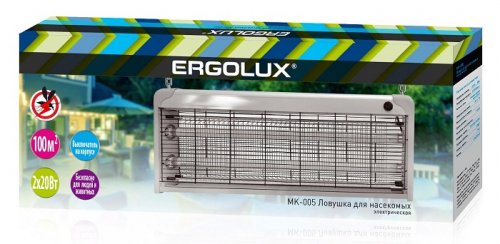 Светильник для насекомых электрический Ergolux MK-005 2х20Вт 220В картинка 